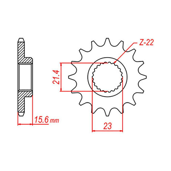 SPKT FRONT RK STEEL 577 16T #520