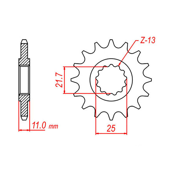 SPKT FRONT OE STEEL 584 16T #530