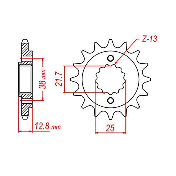 SPKT FRONT OE STEEL 511 15T #520