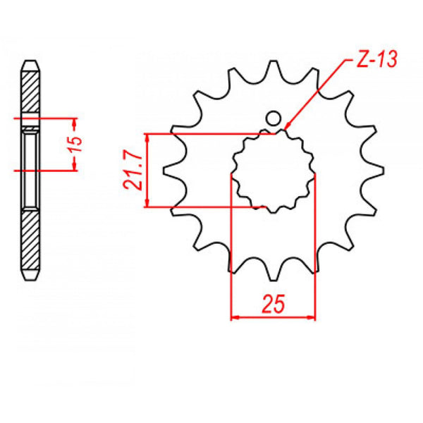 SPKT FRONT OE STEEL 518 17T #630