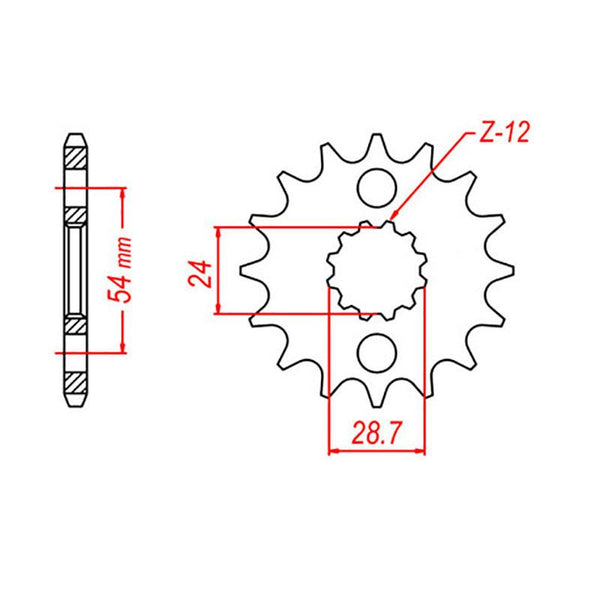 SPKT FRONT RK STEEL 517 18T #530