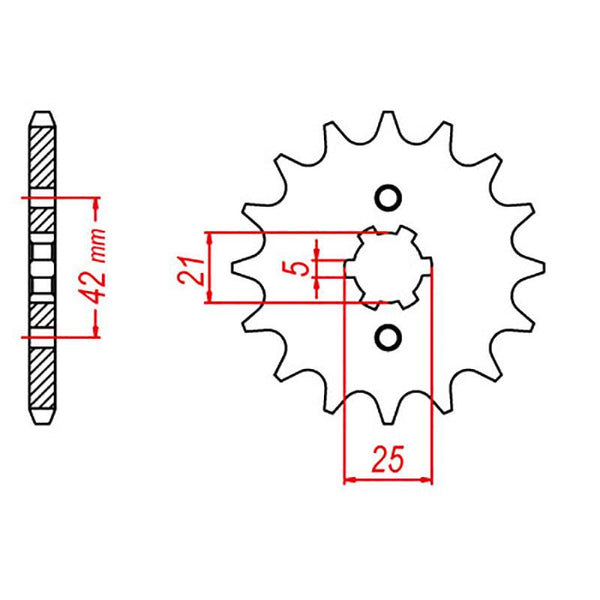 SPKT FRONT RK STEEL 569 17T #520