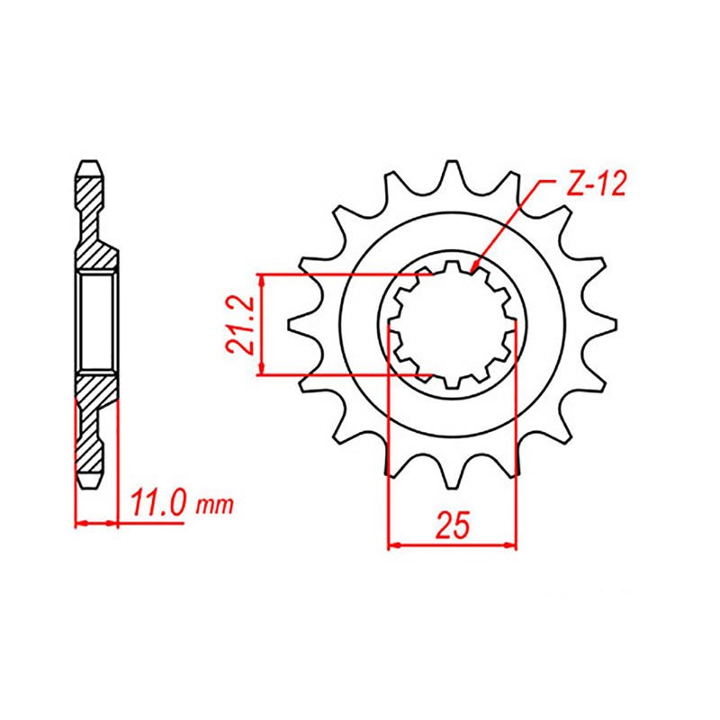 MTX Parts Spkt Front Oe Steel 824 16T