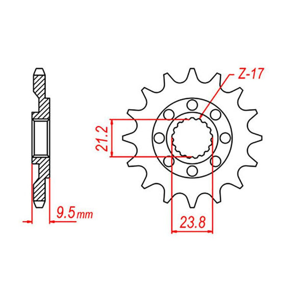 SPKT FRONT MTX HORNET 284 14T #520