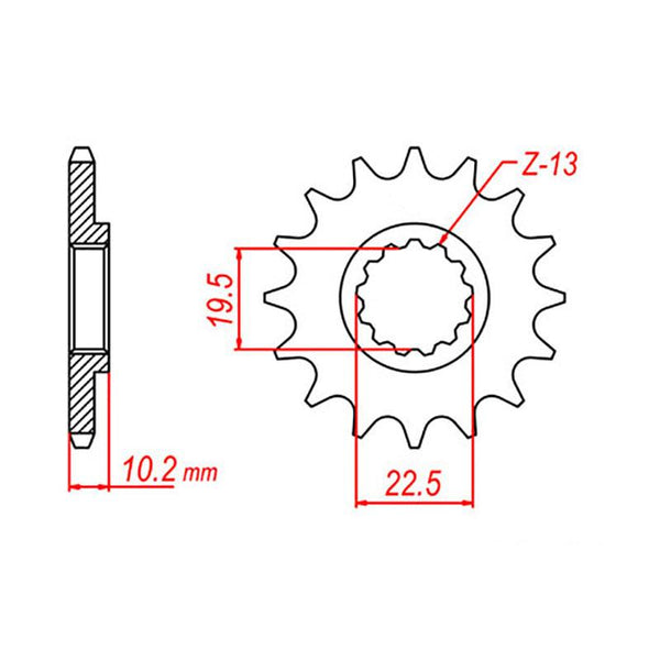 SPKT FRONT MTX HORNET 432 14T #520