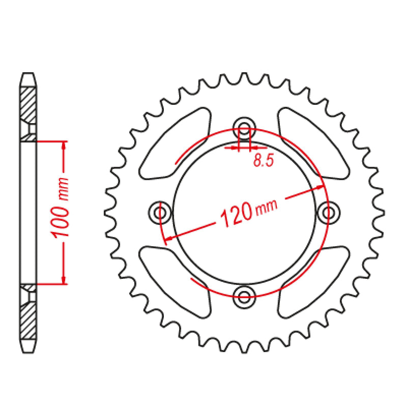 SPKT REAR OE STEEL MTX 47T