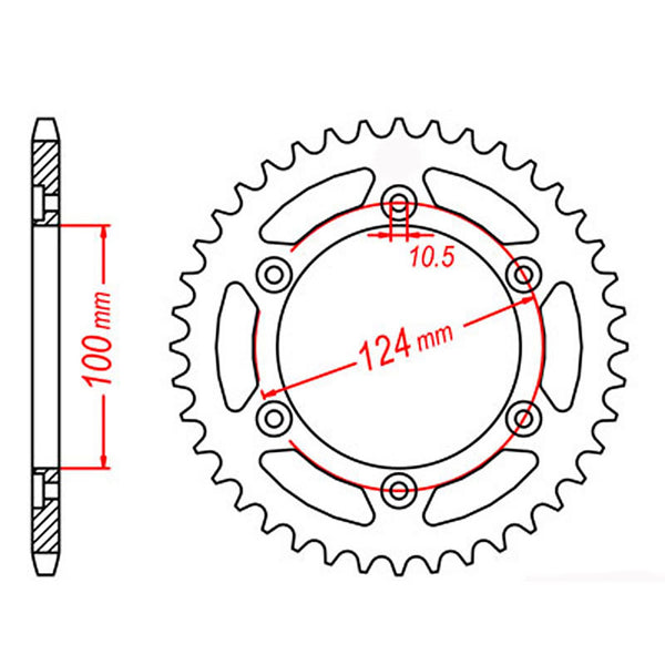 SPKT REAR OE STEEL 735 43T #520