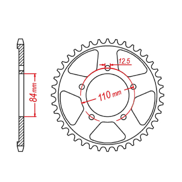 SPROCKET REAR MTX 1225 40T #520