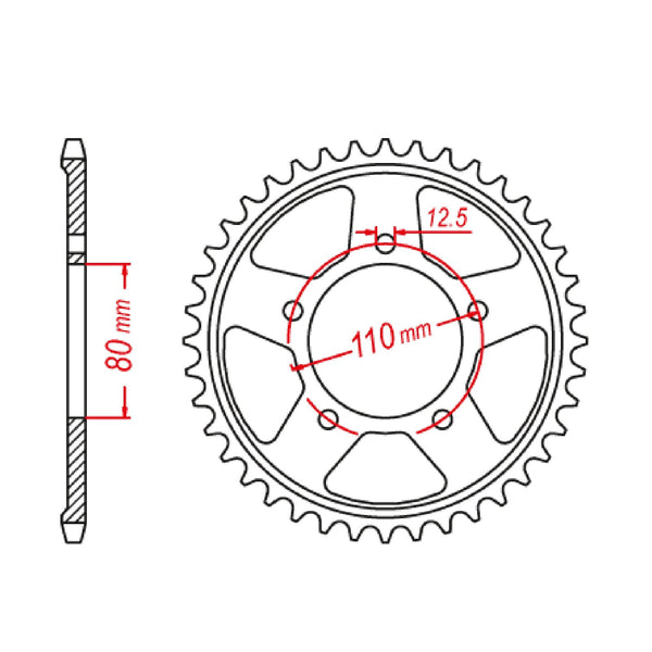 SPROCKET REAR MTX 1331 42T #525