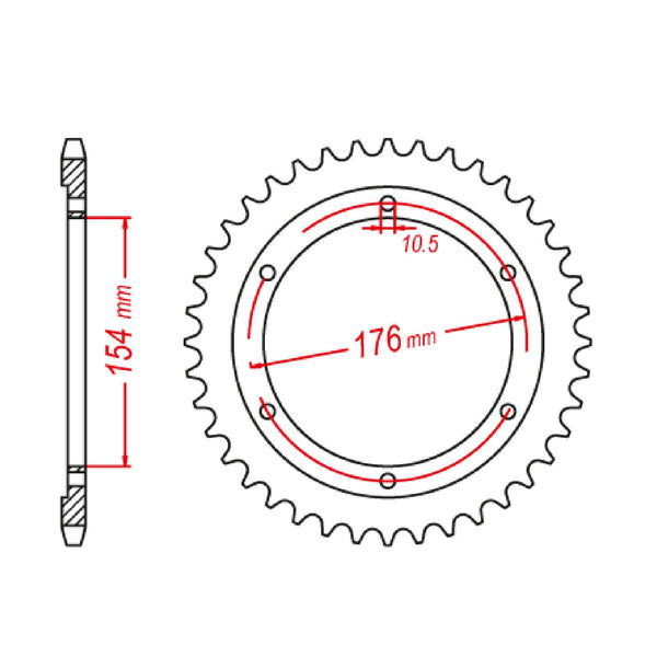 SPROCKET REAR MTX 1346 43T #525