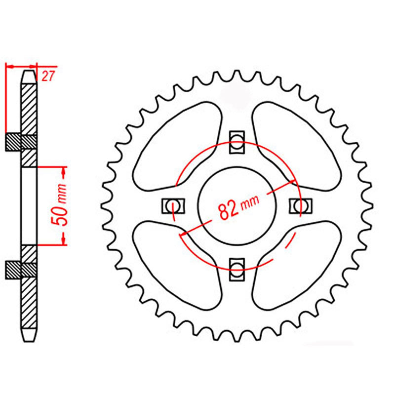 SPKT REAR OE STEEL 256 46T