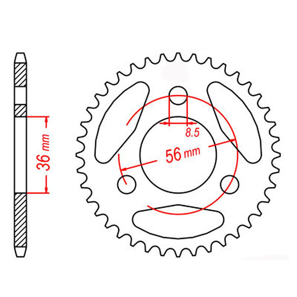 SPKT REAR OE STEEL 1780 28T #420