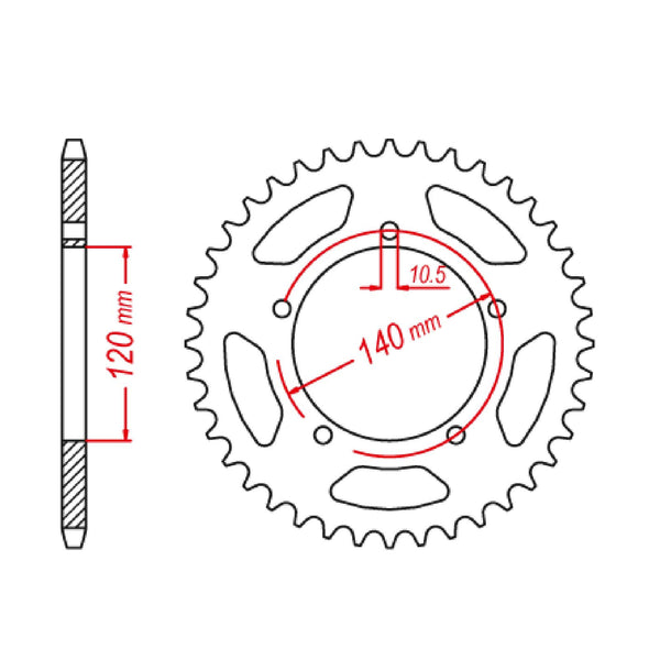 SPKT REAR OE STEEL 1793 43T #520