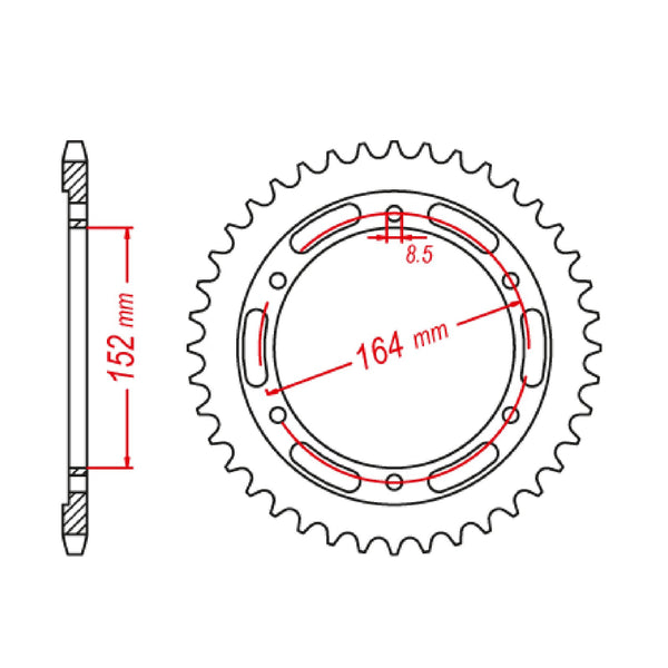 SPKT REAR OE STEEL 1839 56T #428