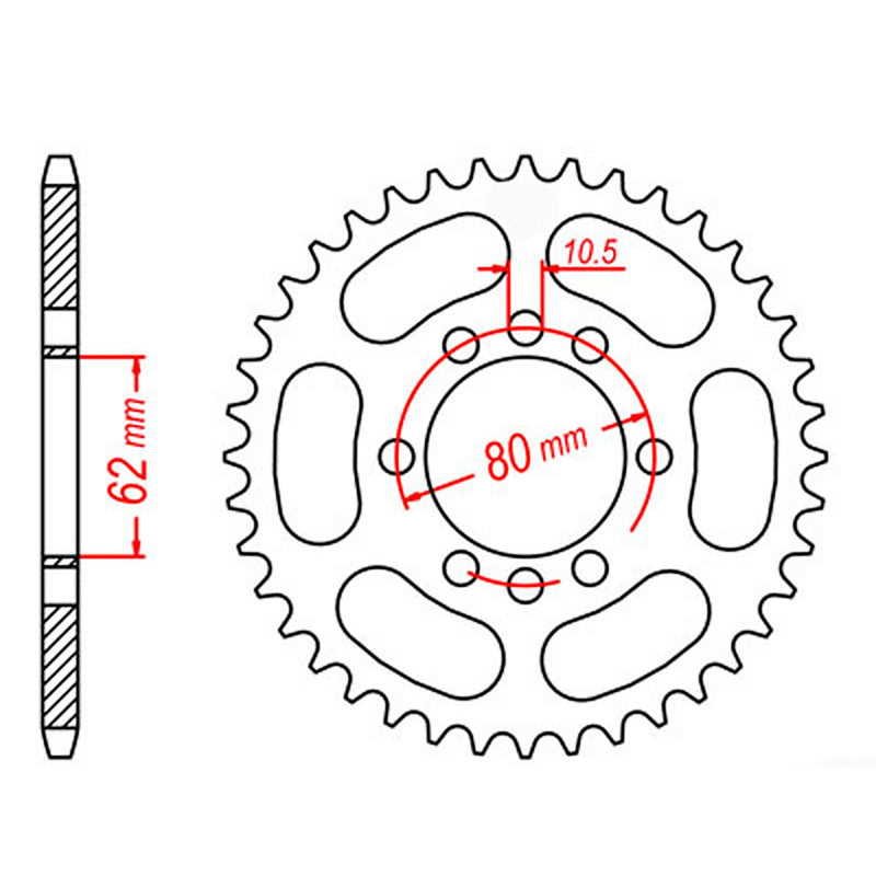 SPKT REAR OE STEEL 1843 49T