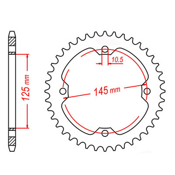 SPKT REAR OE STEEL 1857 38T #520