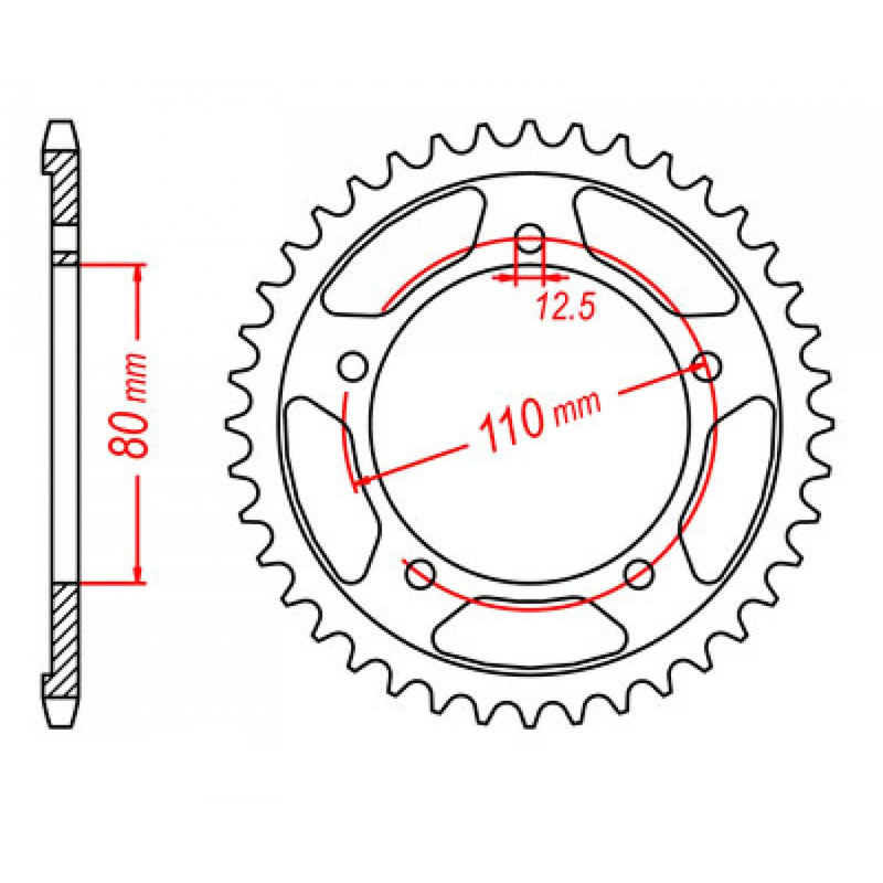 MTX Parts Spkt Rear Oe Steel 2010 45T