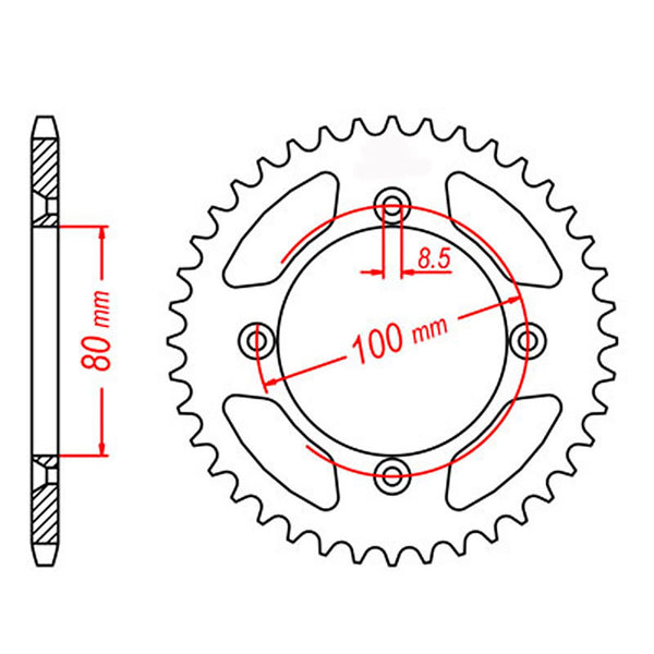 SPKT REAR OE STEEL 1214 46T #420