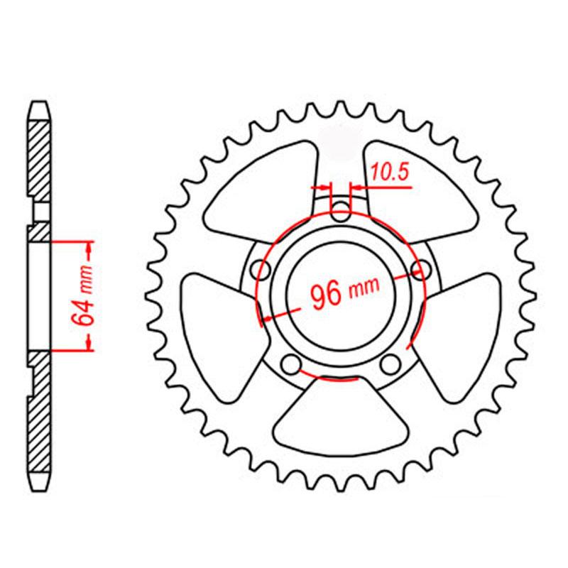 SPKT REAR RK STEEL 242 54T