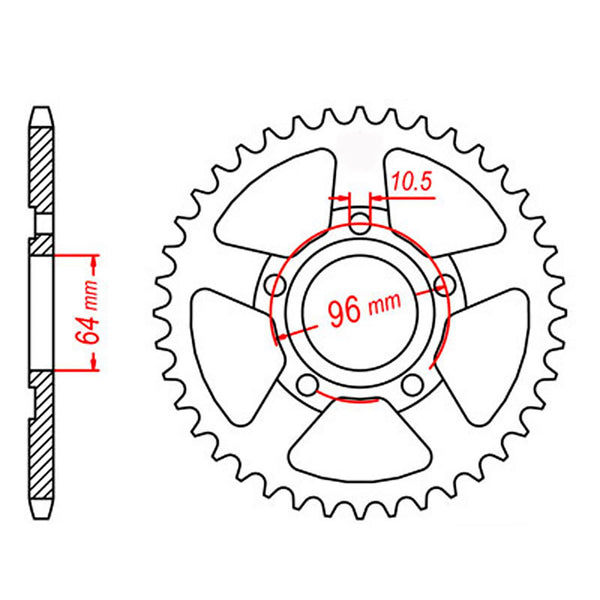 SPKT REAR OE STEEL 242 55T #428