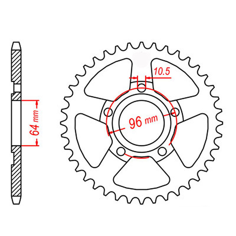 SPKT REAR OE STEEL 242 55T