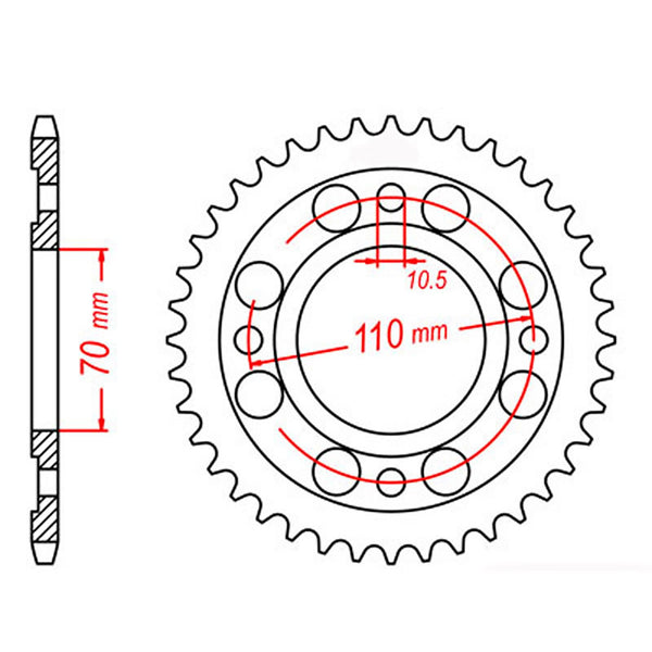 SPKT REAR OE STEEL 246 41T #530