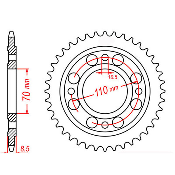 SPKT REAR OE STEEL 247 36T #520