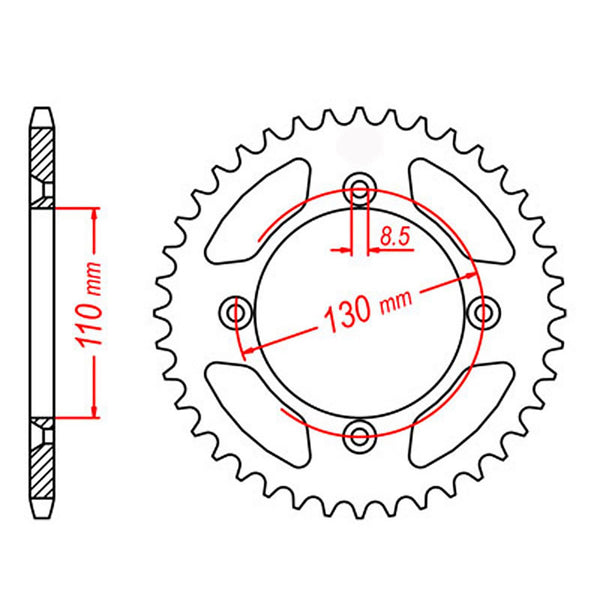 SPKT REAR OE STEEL 217 49T #428