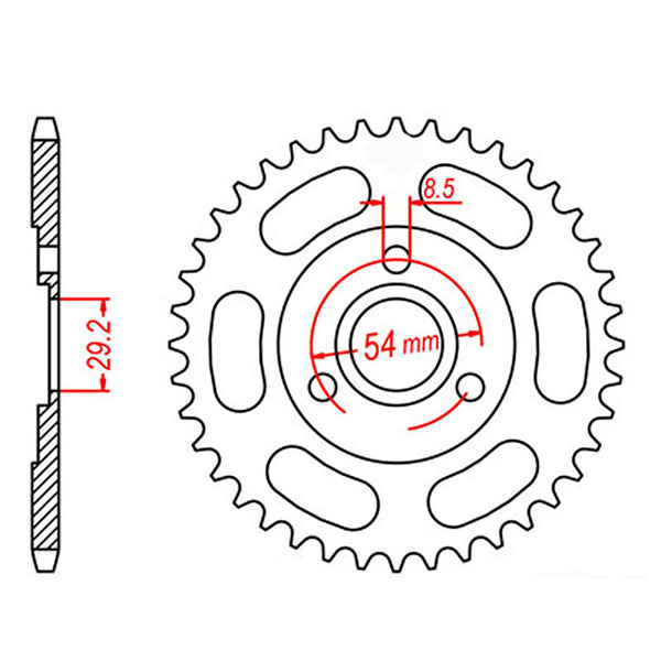 SPKT REAR OE STEEL 255 40T #420