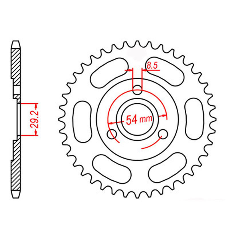 SPKT REAR OE STEEL 255 40T