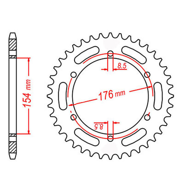 SPKT REAR OE STEEL 343 43T #530