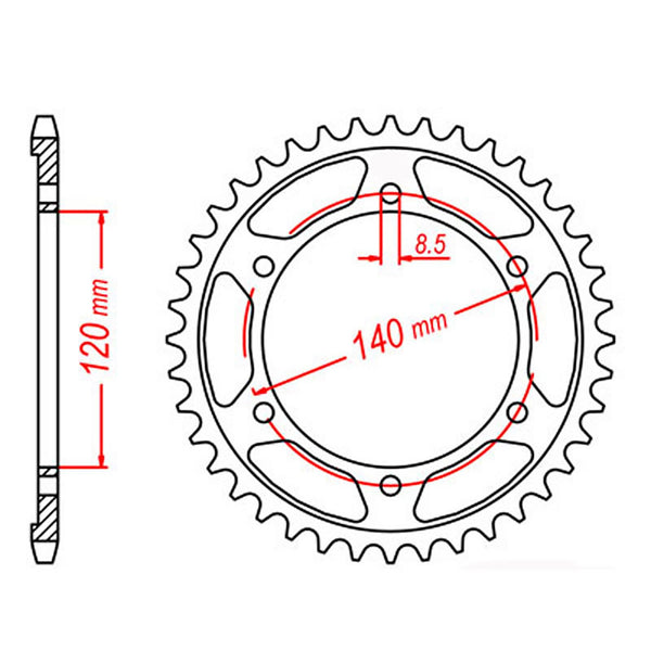 SPKT REAR OE STEEL 260 38T #520