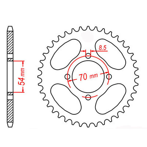 SPKT REAR OE STEEL 262 40T #428