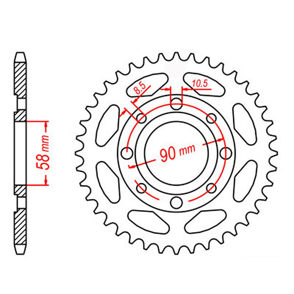 SPKT REAR OE STEEL 269 51T #428