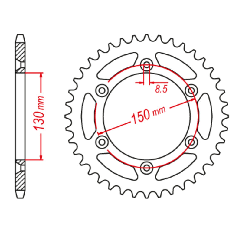 MTX 251 Hornet Lightweight Steel Rear Sprocket