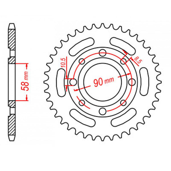 SPKT REAR OE STEEL 279 50T #520