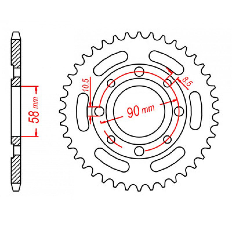 SPKT REAR OE STEEL 279 50T