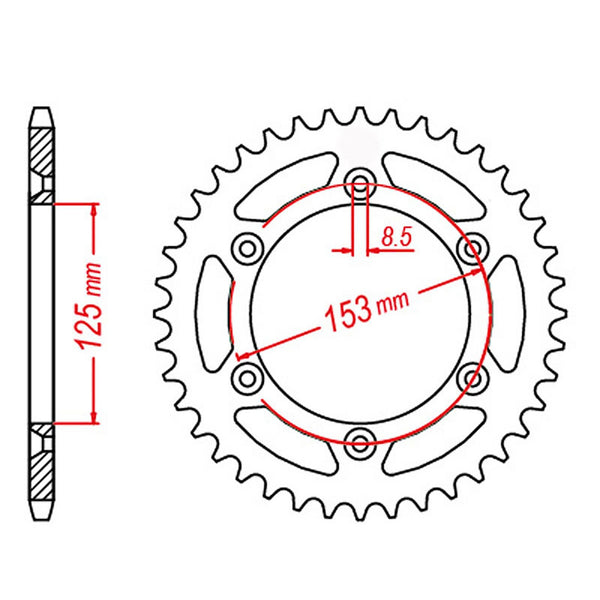 SPKT REAR OE STEEL 210 47T #520