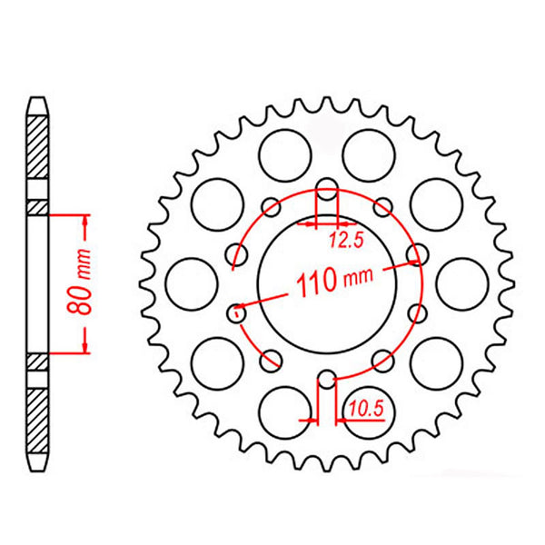 SPKT REAR OE STEEL 1334 44T #530