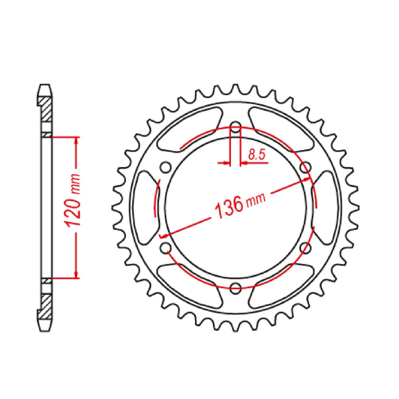 SPKT REAR OE STEEL  3C5 48T