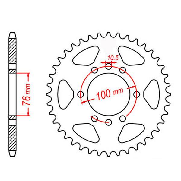 SPKT REAR OE STEEL 1825 47T #520