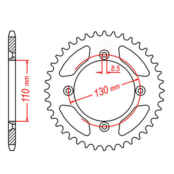 MTX Parts Spkt Rear Oe Steel 215 50T #420