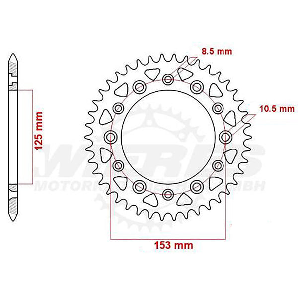 MTX Parts Spkt Rear Oe Steel 210   301 45T #520