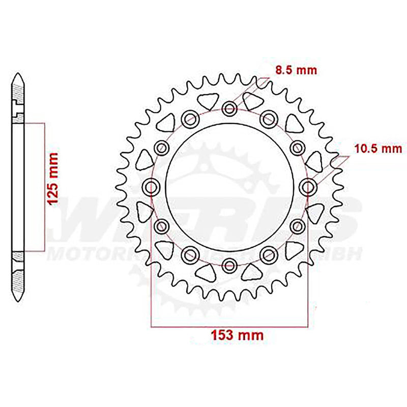 MTX Parts Spkt Rear Oe Steel 210   301 45T