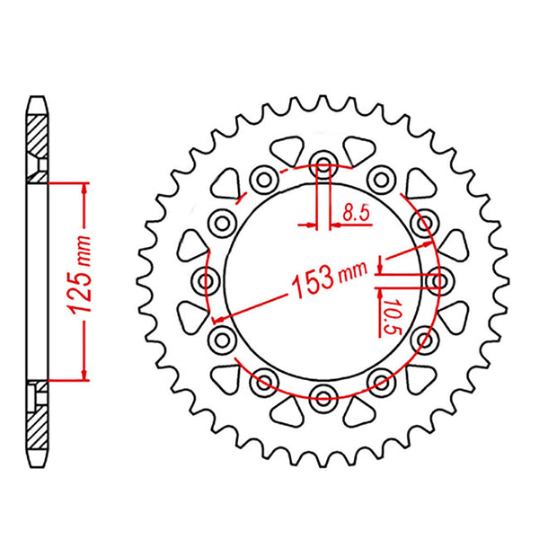 SPKT REAR OE STEEL 210 / 301 53T #520