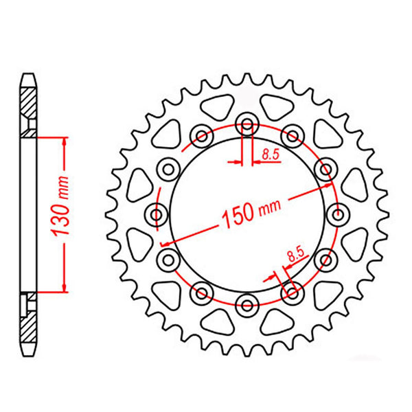 SPKT REAR OE STEEL 245/2 40T #520