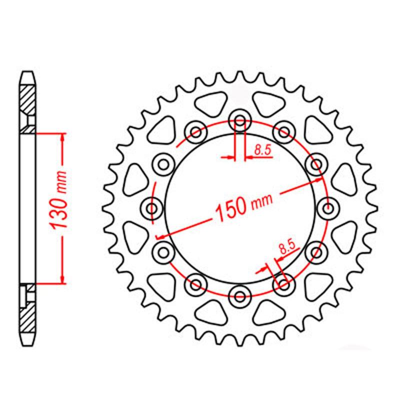 Whites Sprocket Rear Alloy 245/2 51T