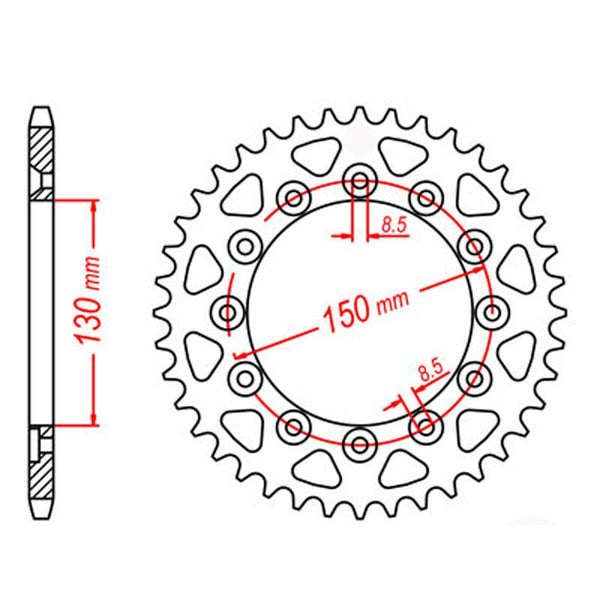 SPKT REAR RK STEEL 245/2 52T #520