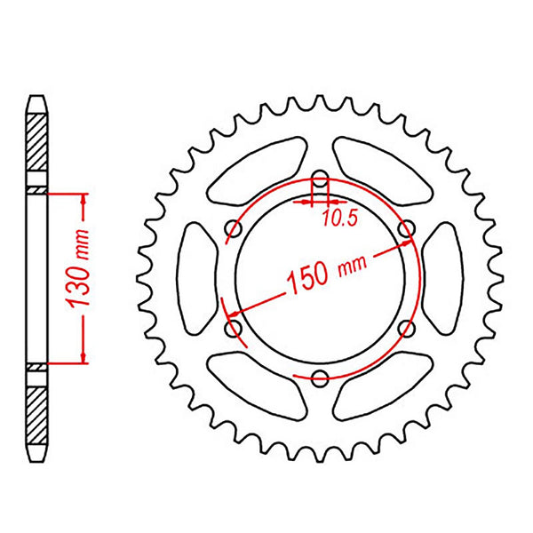 SPKT REAR OE STEEL 305 45T #520