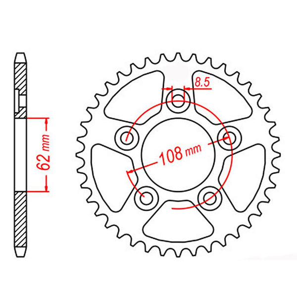 SPKT REAR OE STEEL 701 42T #520